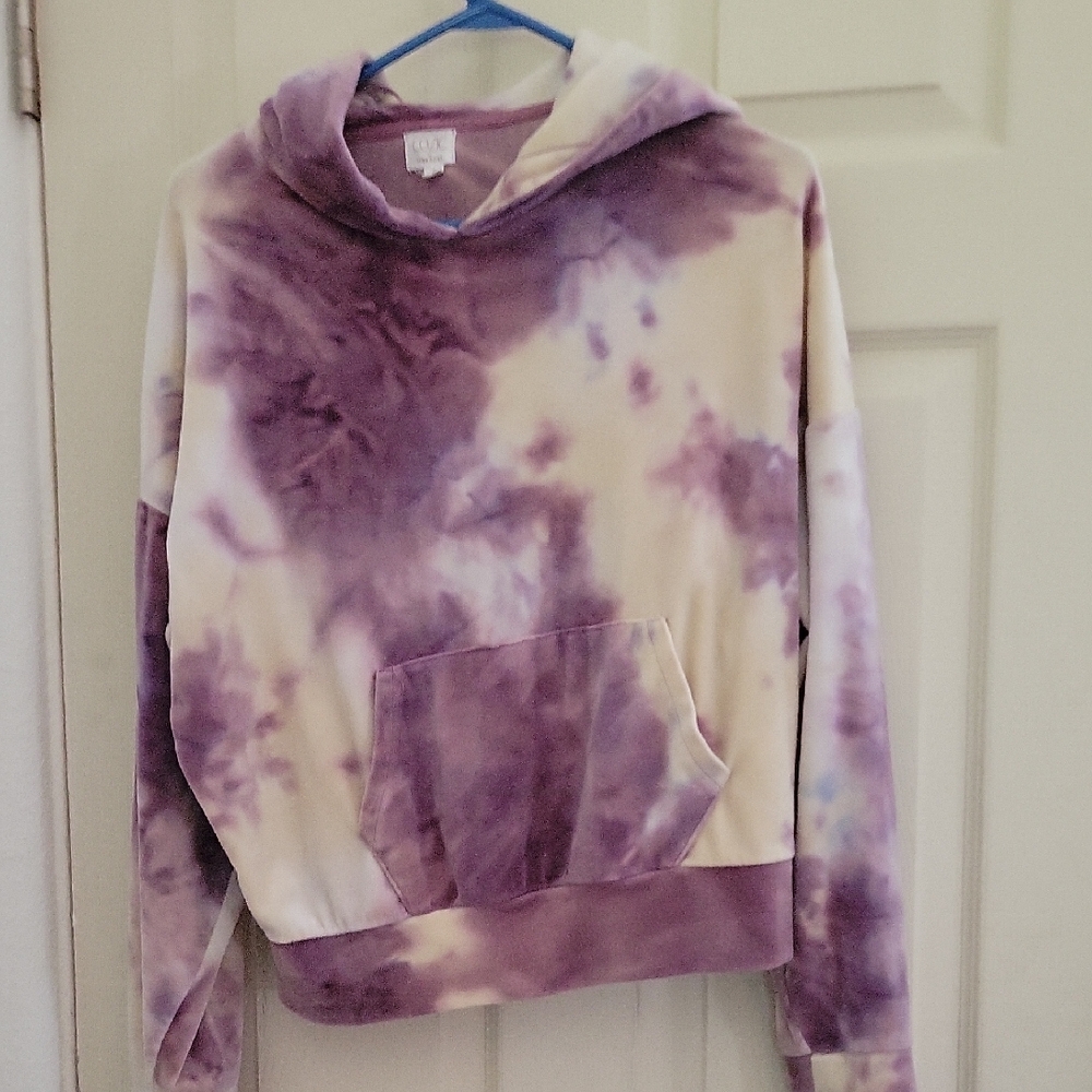 Pink Rose Purple and Cream Tie-Dye Hoodie